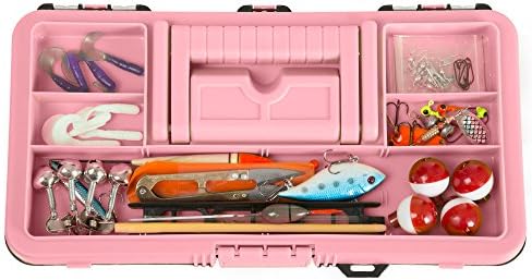 55-Piece Fishing Tackle Set - Tackle Box Includes Sinkers, Hooks, Lures, Bobbers, Swivels, Fishing Line, and More - Fishing Gear by Wakeman (Pink) - Image 4