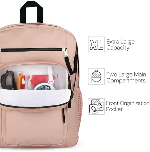 JanSport Laptop Backpack - Computer Bag with 2 Compartments, Ergonomic Shoulder Straps, 15” Laptop Sleeve, Haul Handle - Black - Image 4