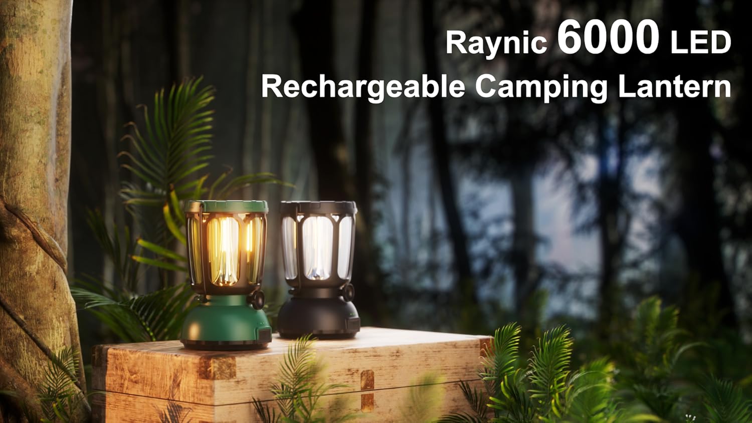 Raynic 6000 LED Camping Lantern, 650LM Hand Crank Solar Battery Powered Rechargeable Lantern, Emergency Lights for Home Power Failure, Hurricane, USB Cable Included - Image 7